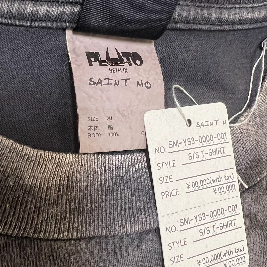 Customized joint model with correct main mark, wash mark SAINT M × Printed, washed, aged and cracked